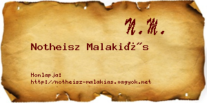 Notheisz Malakiás névjegykártya